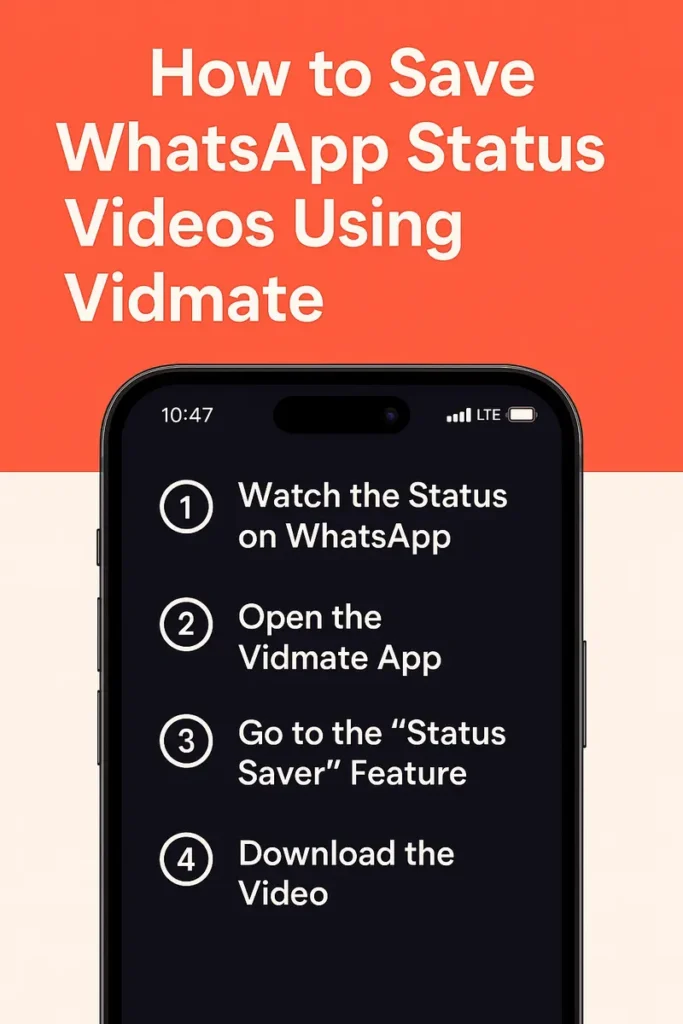 Save WhatsApp Status Videos Using Vidmate